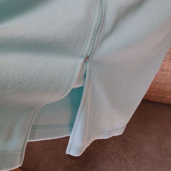 Rebecca Malone Intimates Robe Large Long Full Zip Fleece Pockets Embroidery - Picture 8 of 10